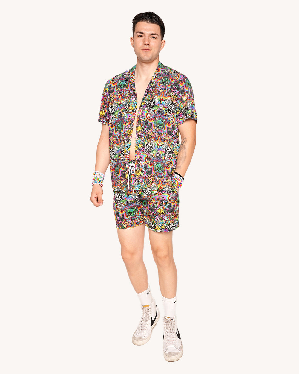 Trippydraws x iHR Funky Mind Camp Shirt-Men