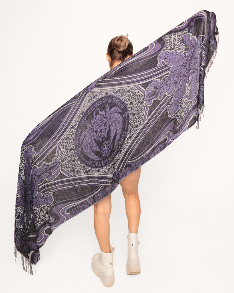 Rage Nation Convene with the Elements Shawl-Purple-Regular-Front 3--Model---S