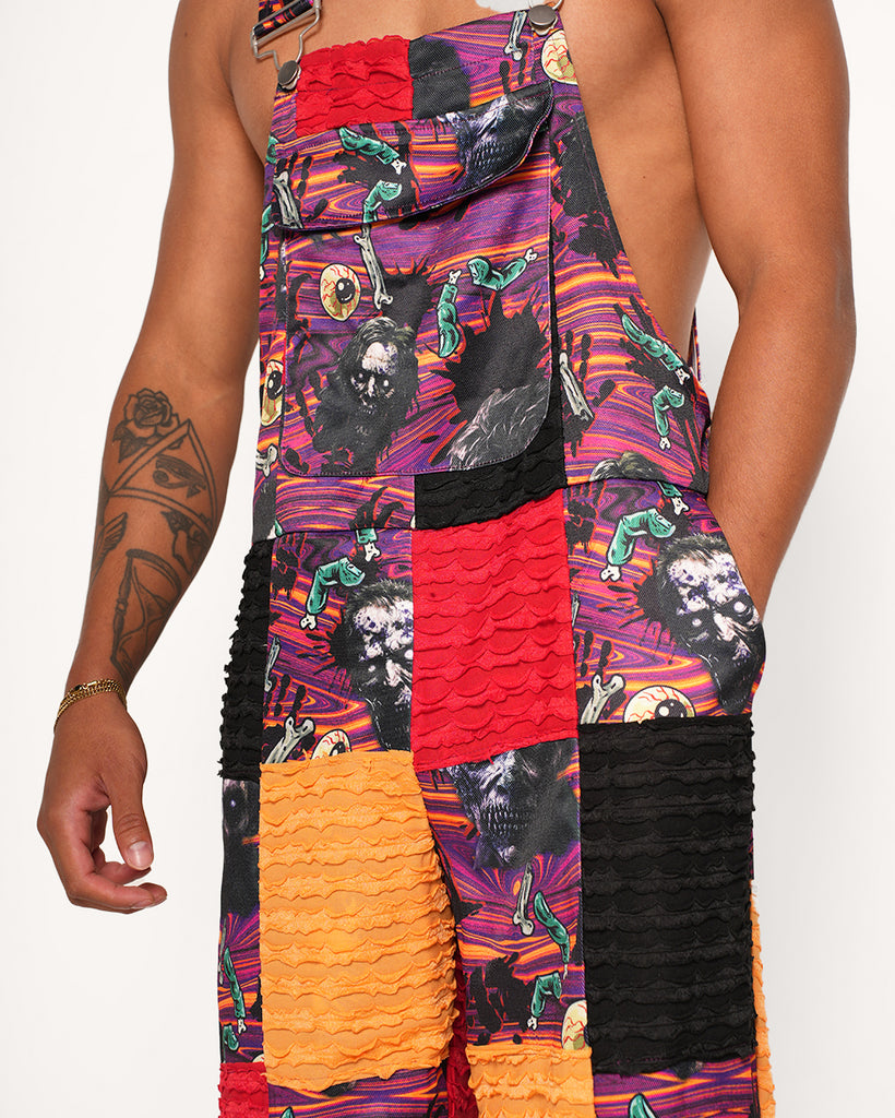 Eternal Decay Overalls-Black/Purple-Regular-Detail--Adrian---L