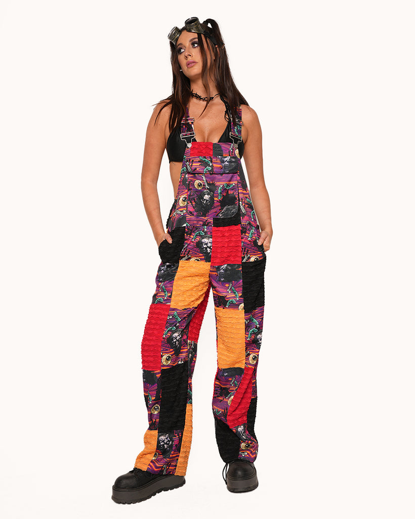 Eternal Decay Overalls-Black/Purple-Regular-Front--Sarah2---S