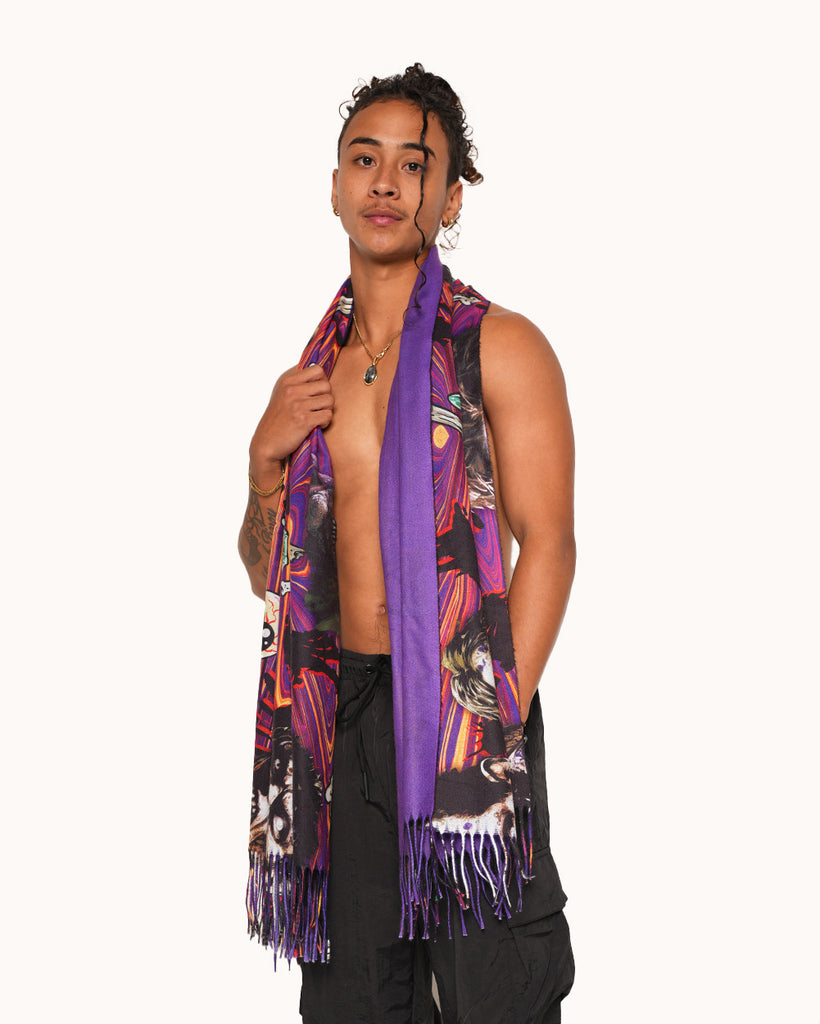 Eternal Decay Zombie Pashmina-Black/Purple-Regular-Front--Adrian---L