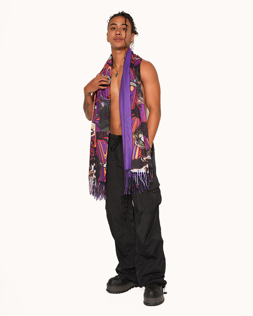 Eternal Decay Zombie Pashmina-Black/Purple-Regular-Full--Adrian---L