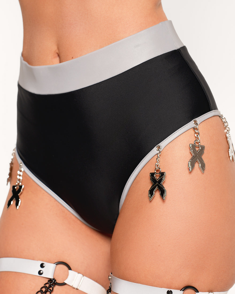 Excision x iHR Charged Up Reflective Bottoms-Black/Grey-Regular-Side--Sarah2---S