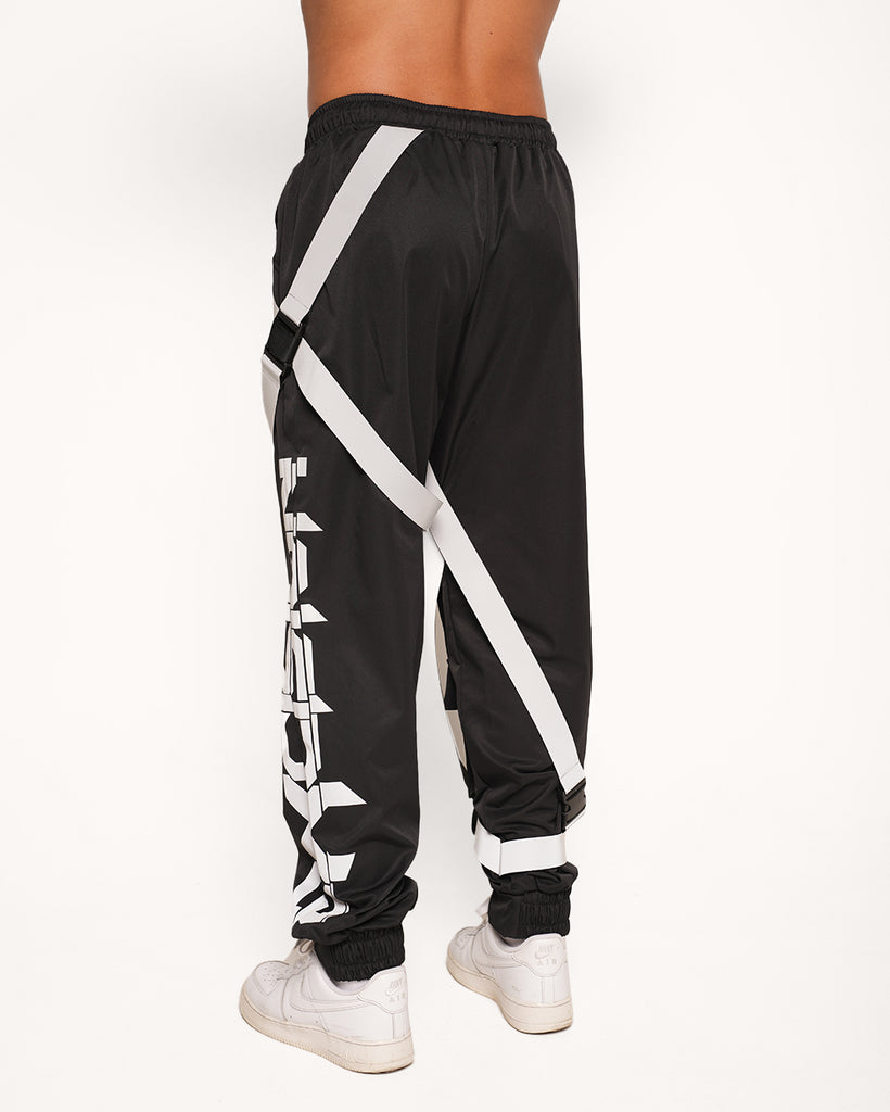 Excision x iHeartRaves Electric Surge Reflective Mens Joggers-Black/Grey-Regular-Back--Raine---L