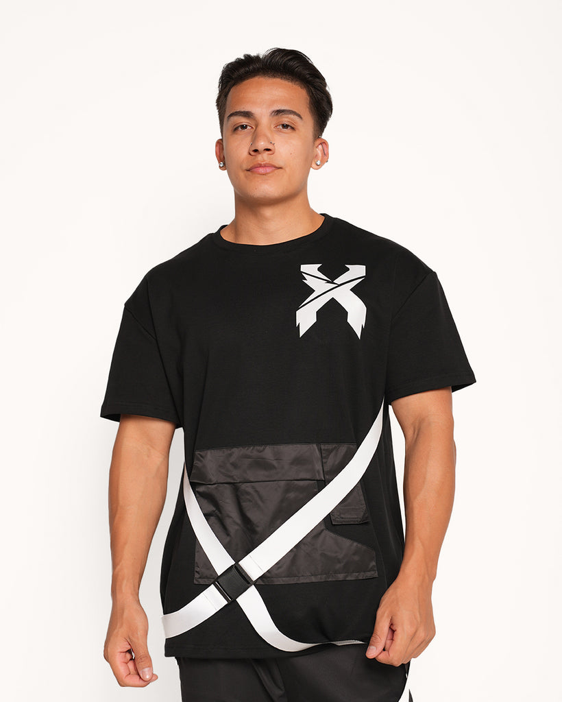 Excision x iHeartRaves Electric Surge Reflective Mens Tee-Black/Grey-Regular-Front--Raine---L