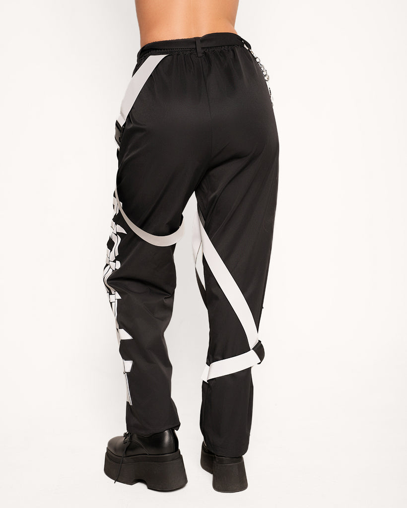 Excision x iHeartRaves Electric Surge Reflective Pants-Black/Grey-Regular-Back--Sarah2---S