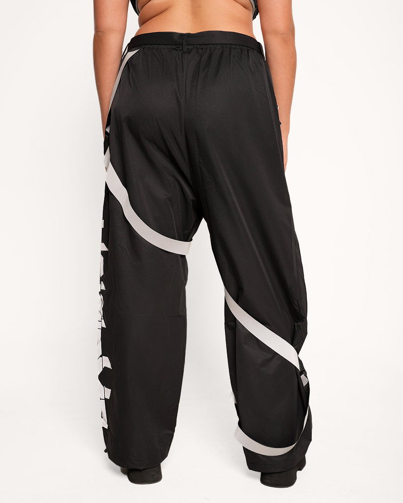 Excision x iHeartRaves Electric Surge Reflective Pants-Black/Grey-Curve1-Back--Makayla3---1X