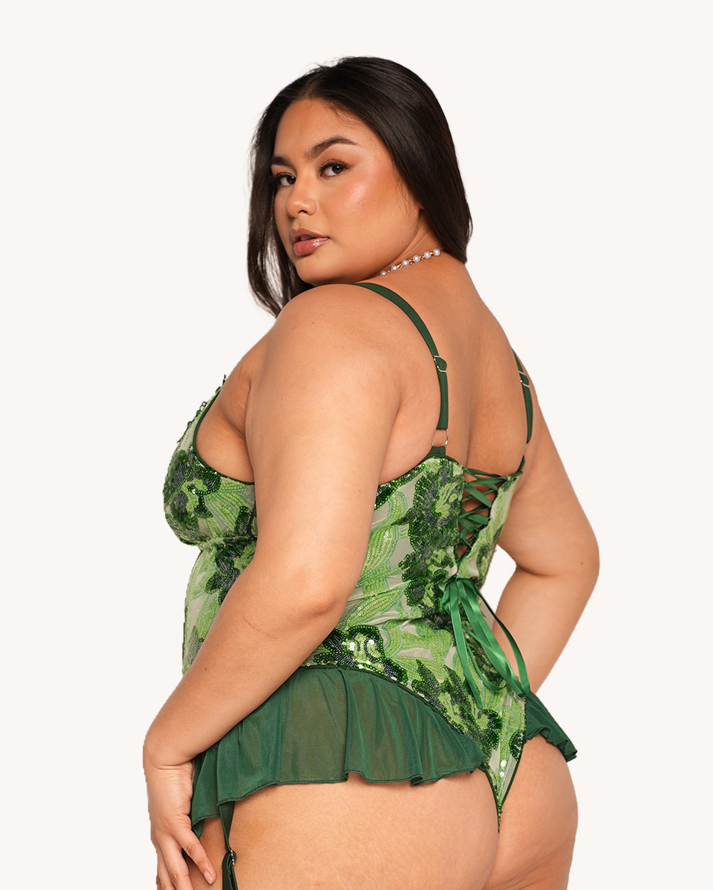 Fairytale Forest Floral Sequin Harness Bodysuit - Image 5