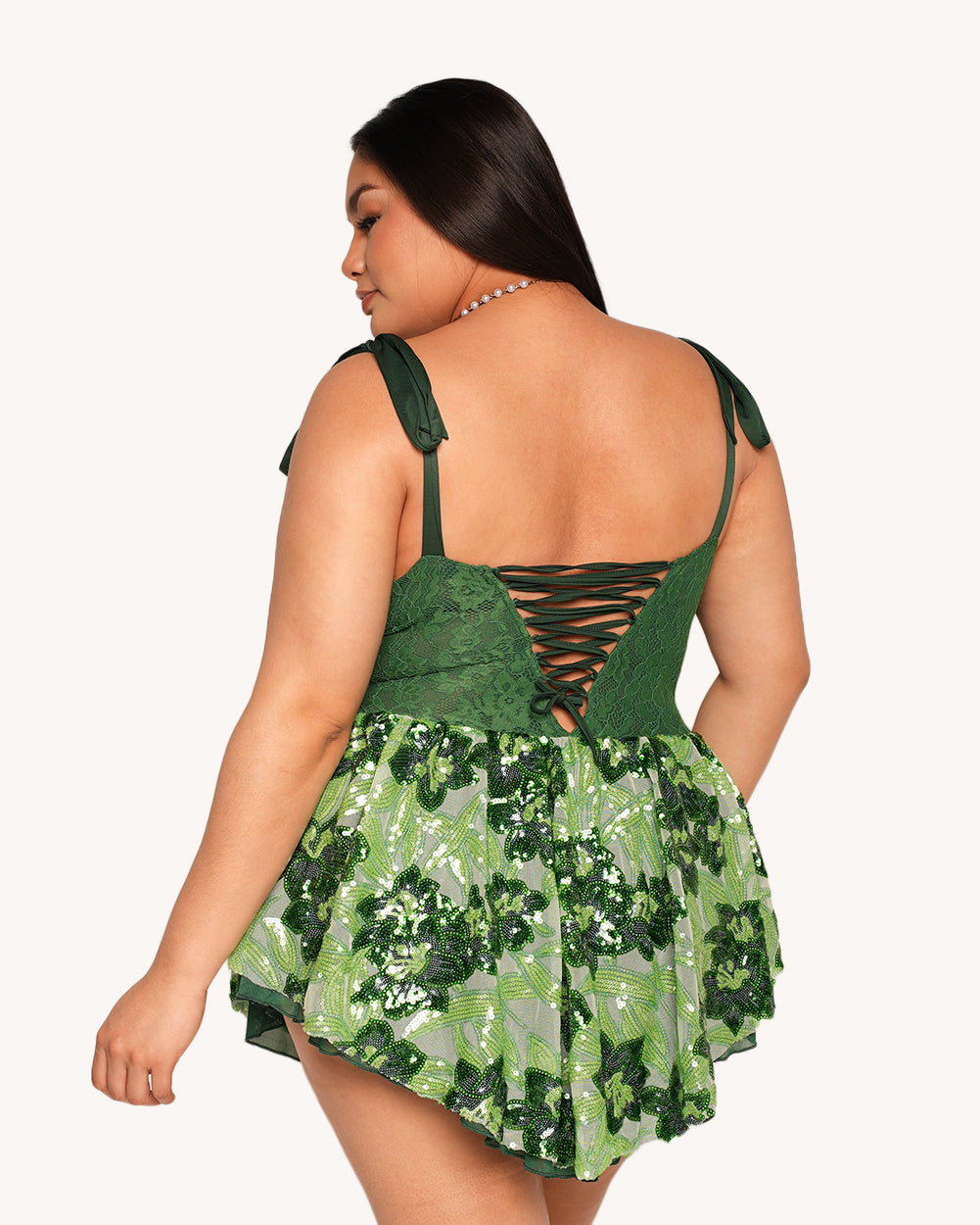 Fairytale Forest Floral Sequin Lace Dress - Image 4