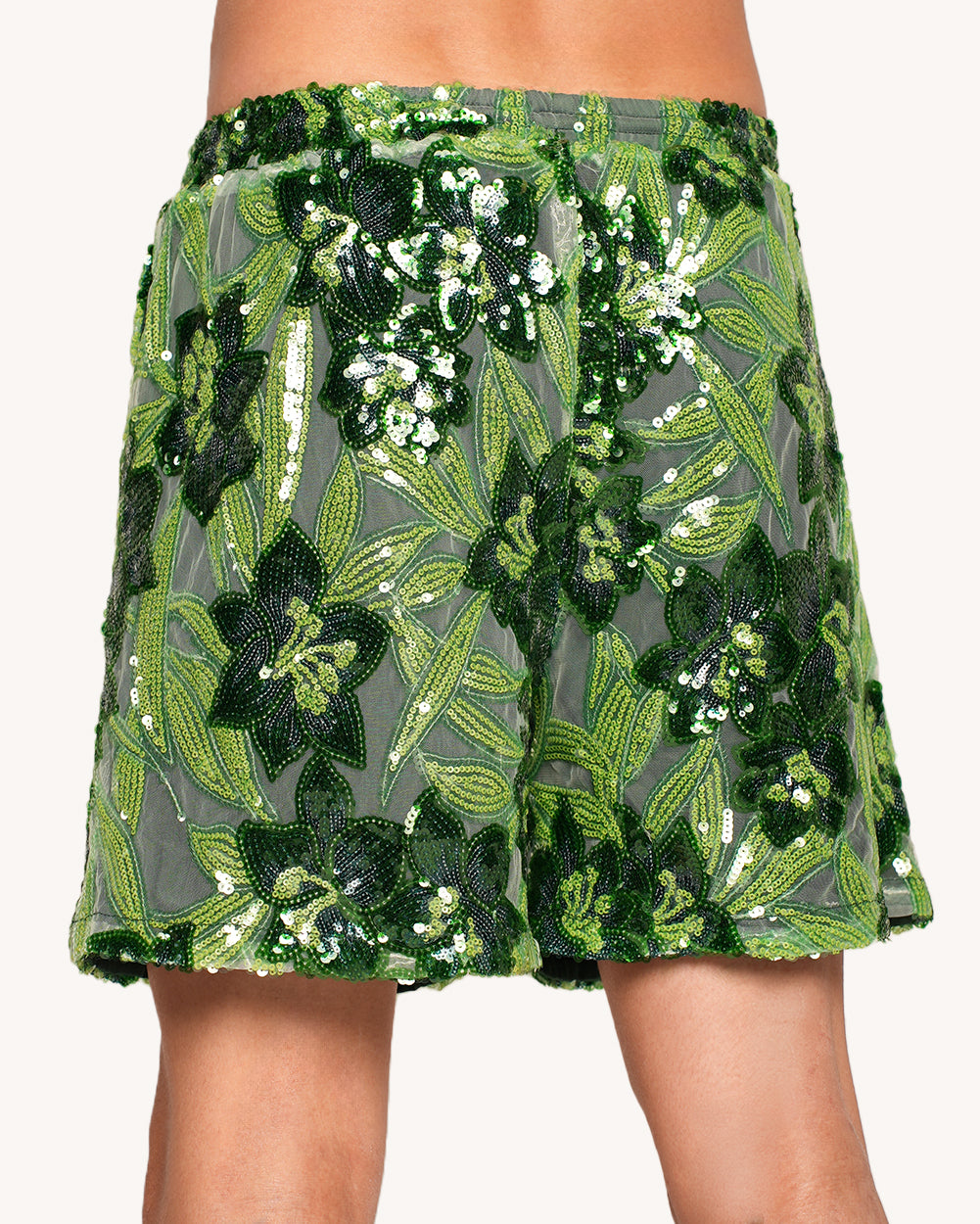 Fairytale Forest Floral Sequin Shorts - Image 34839355850935