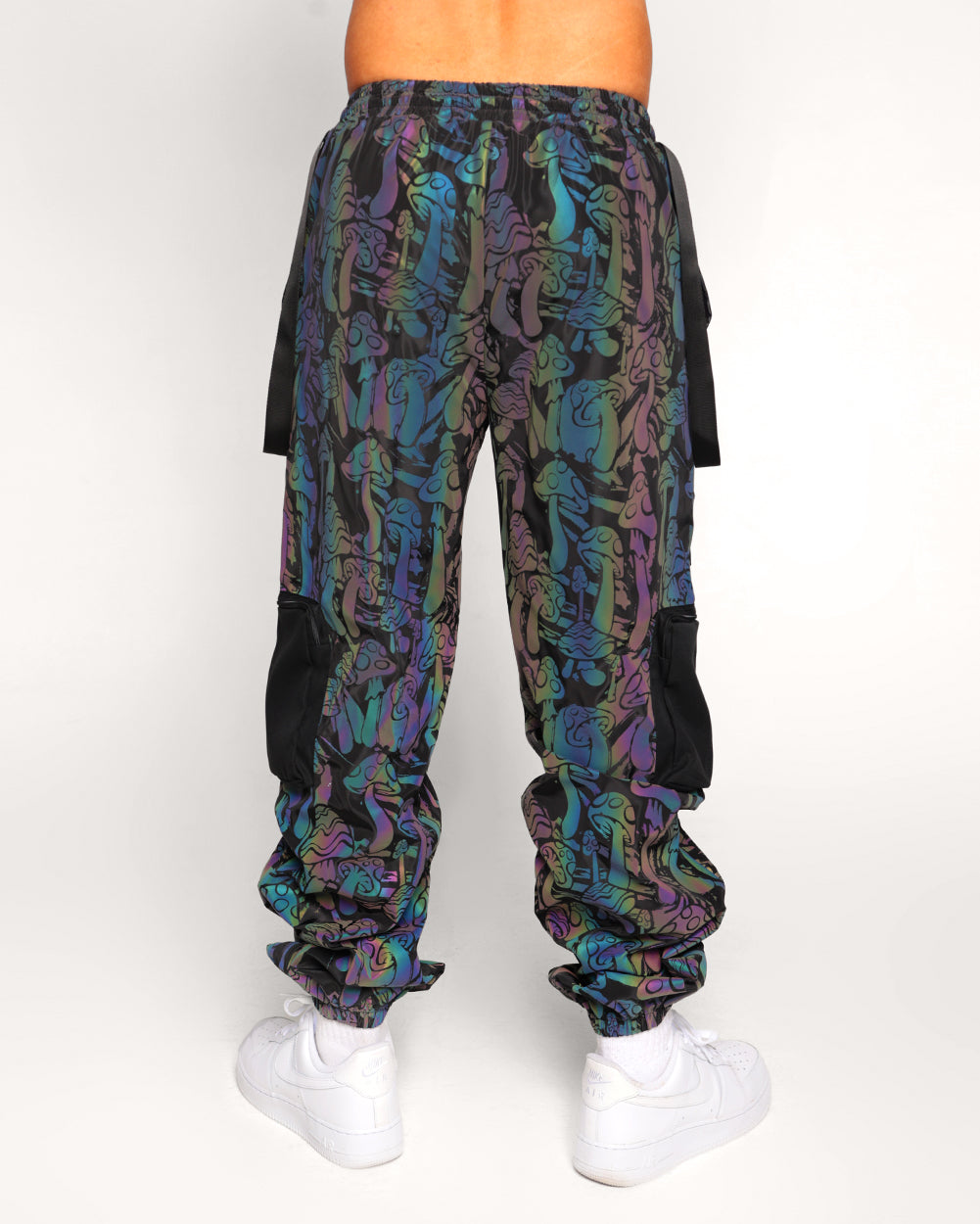 Fantastic Fungi Rainbow Reflective Joggers-Black/Rainbow-Regular-Back--Eric2---L