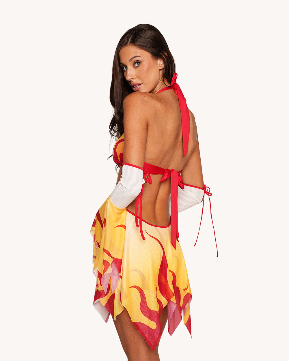 Fire Breathing Mesh Dress with Sleeves - Image 37045038252215
