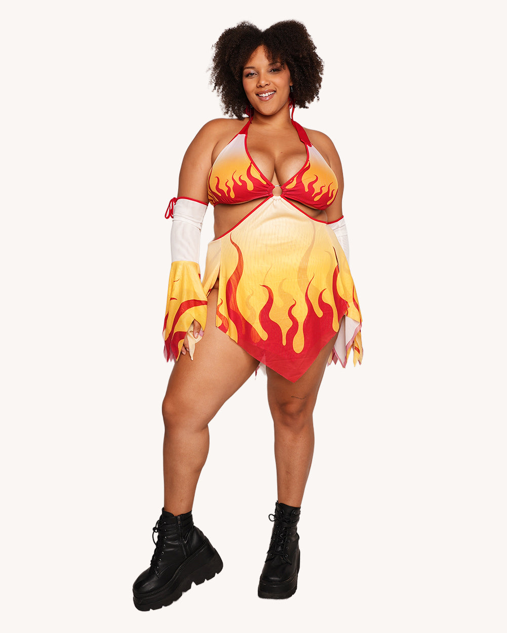 Fire Breathing Mesh Dress with Sleeves - Image 37045038416055