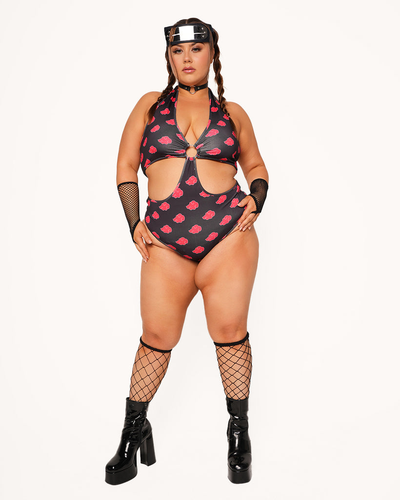 Fire Shadow Bodysuit-Black/Red-Curve1-Full--Milani---1X