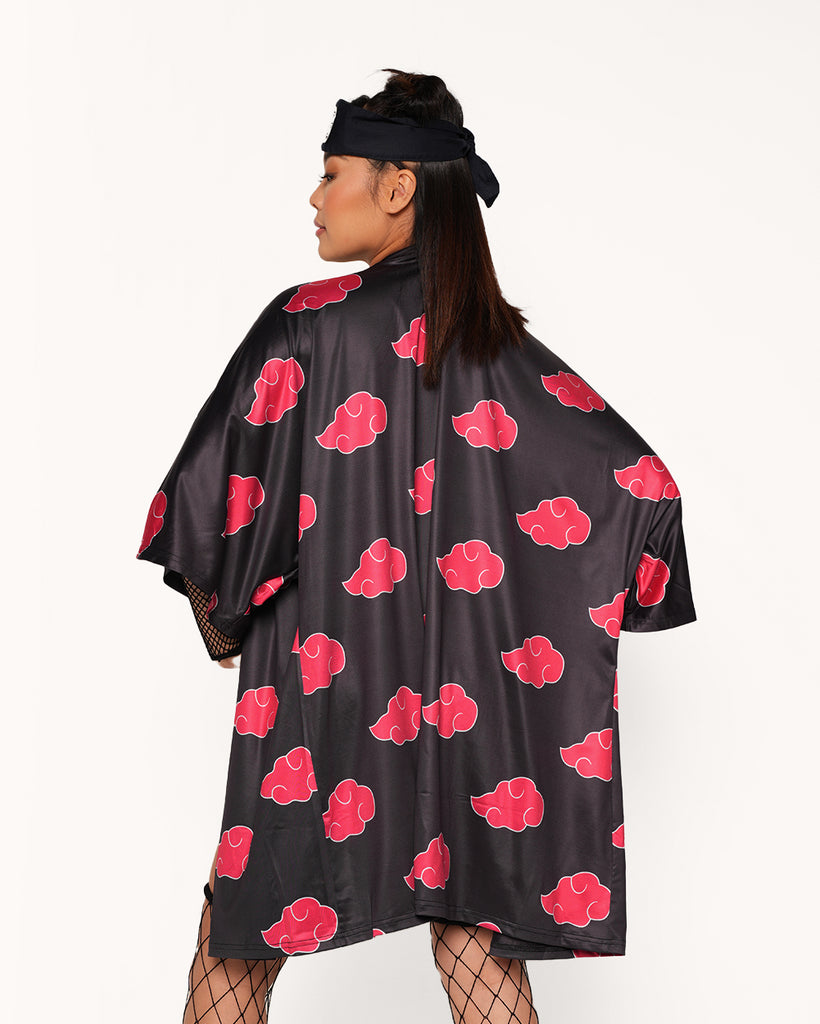 Fire Shadow Naruto Robe-Black/Red-Regular-Back--Valerie---S