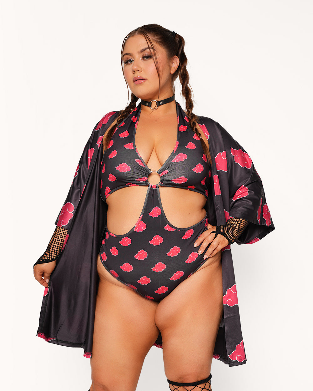 Fire Shadow Robe-Black/Red-Curve1-Front--Milani---1X