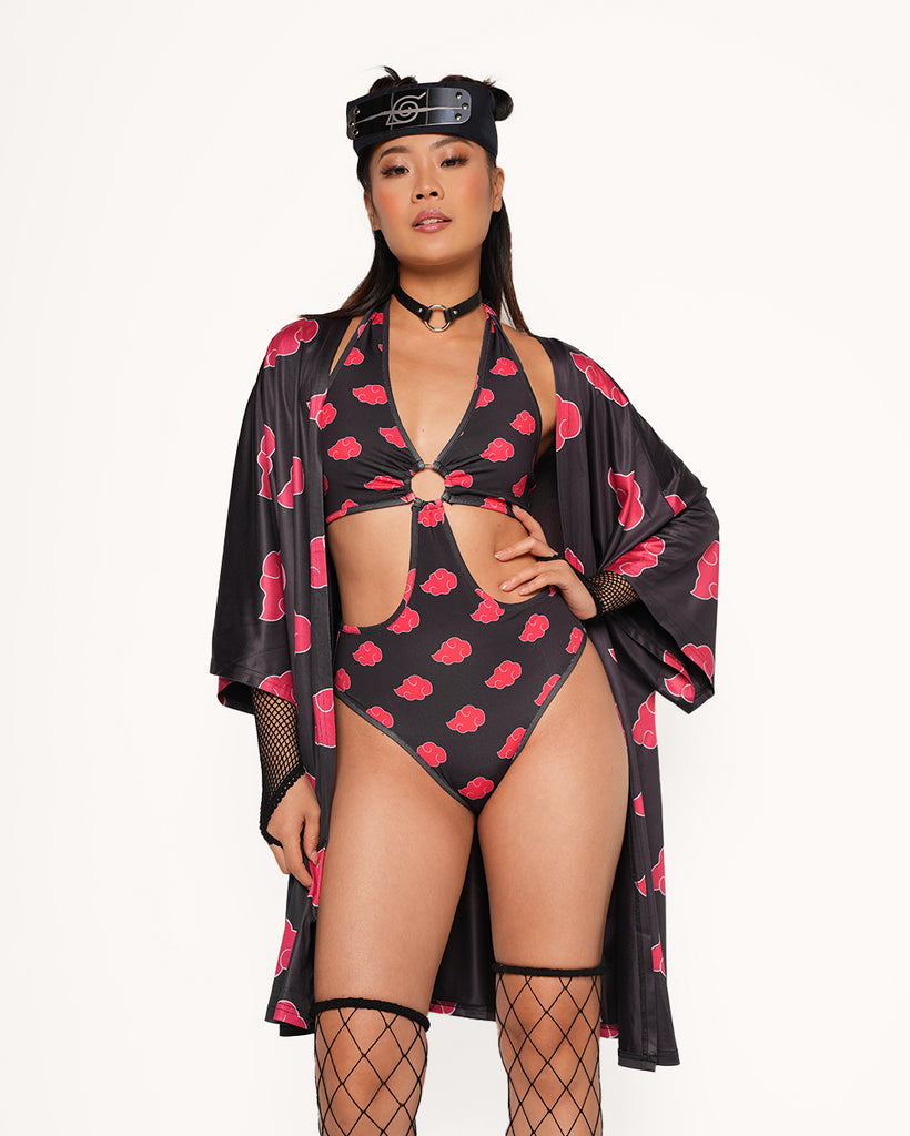 Fire Shadow Robe-Black/Red-Regular-Front--Valerie---S