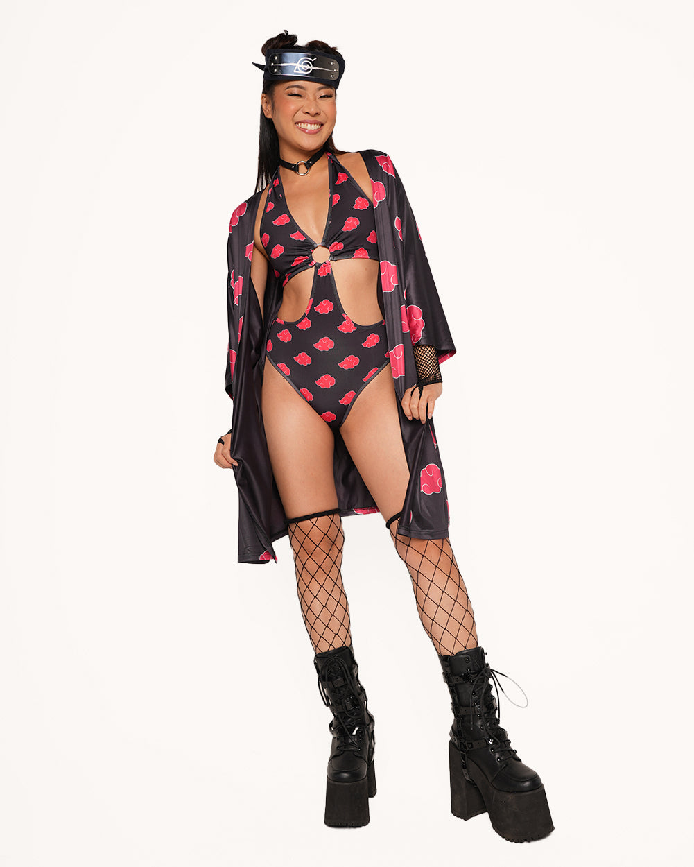 Fire Shadow Robe-Black/Red-Regular-Full--Valerie---S