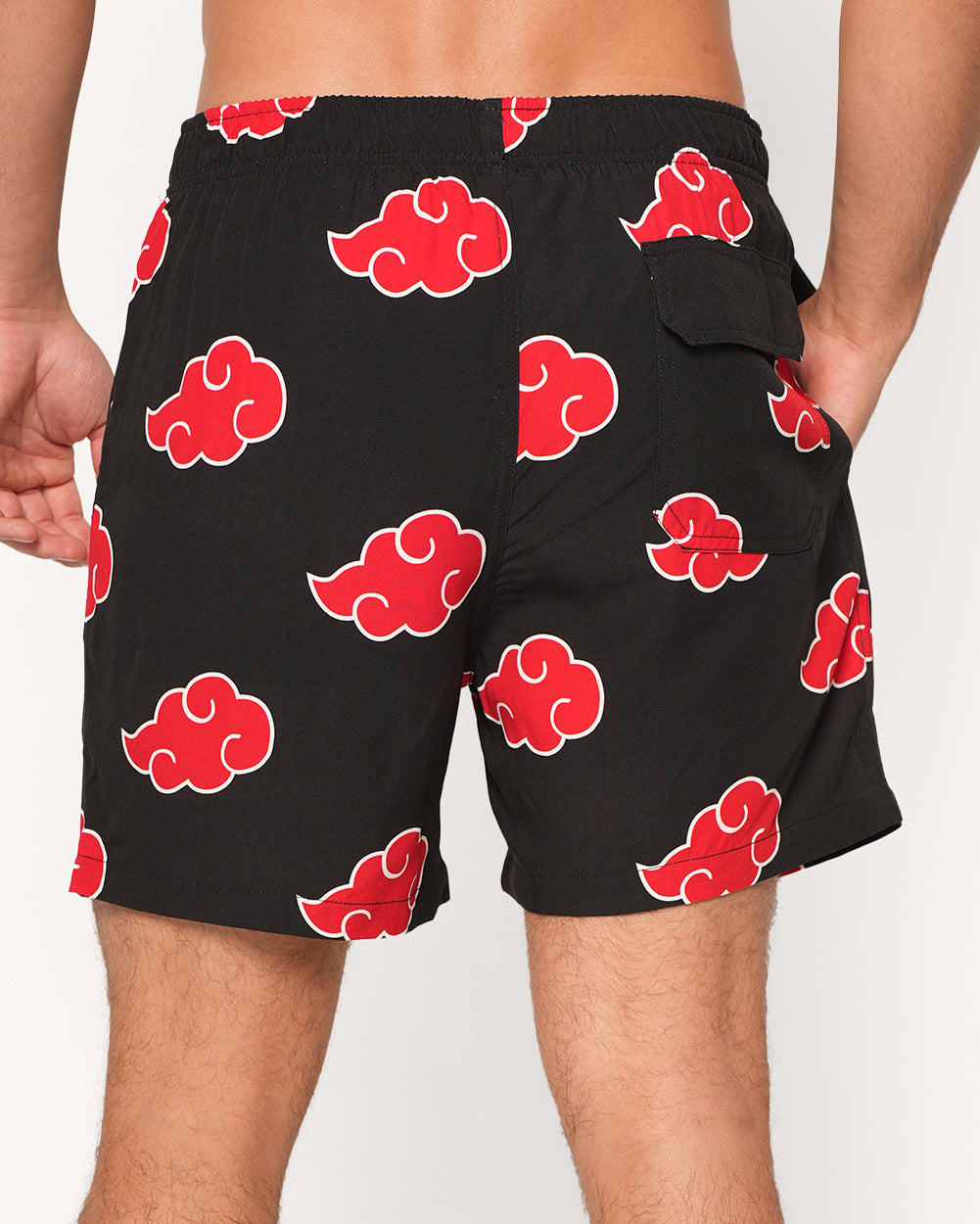 Fire Shadow Camp Shorts-Black/Red/White-Regular-Back--Jacob---L