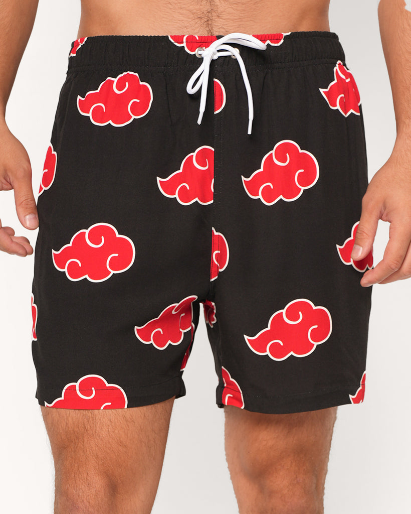 Fire Shadow Camp Shorts-Black/Red/White-Regular-Front--Jacob---L