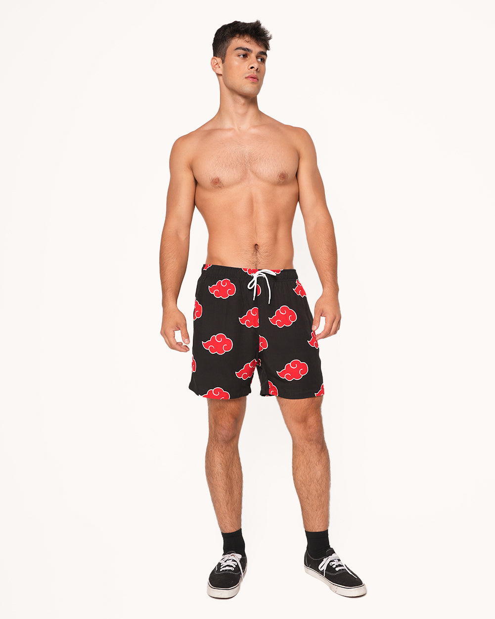 Fire Shadow Camp Shorts-Black/Red/White-Regular-Full--Jacob---L