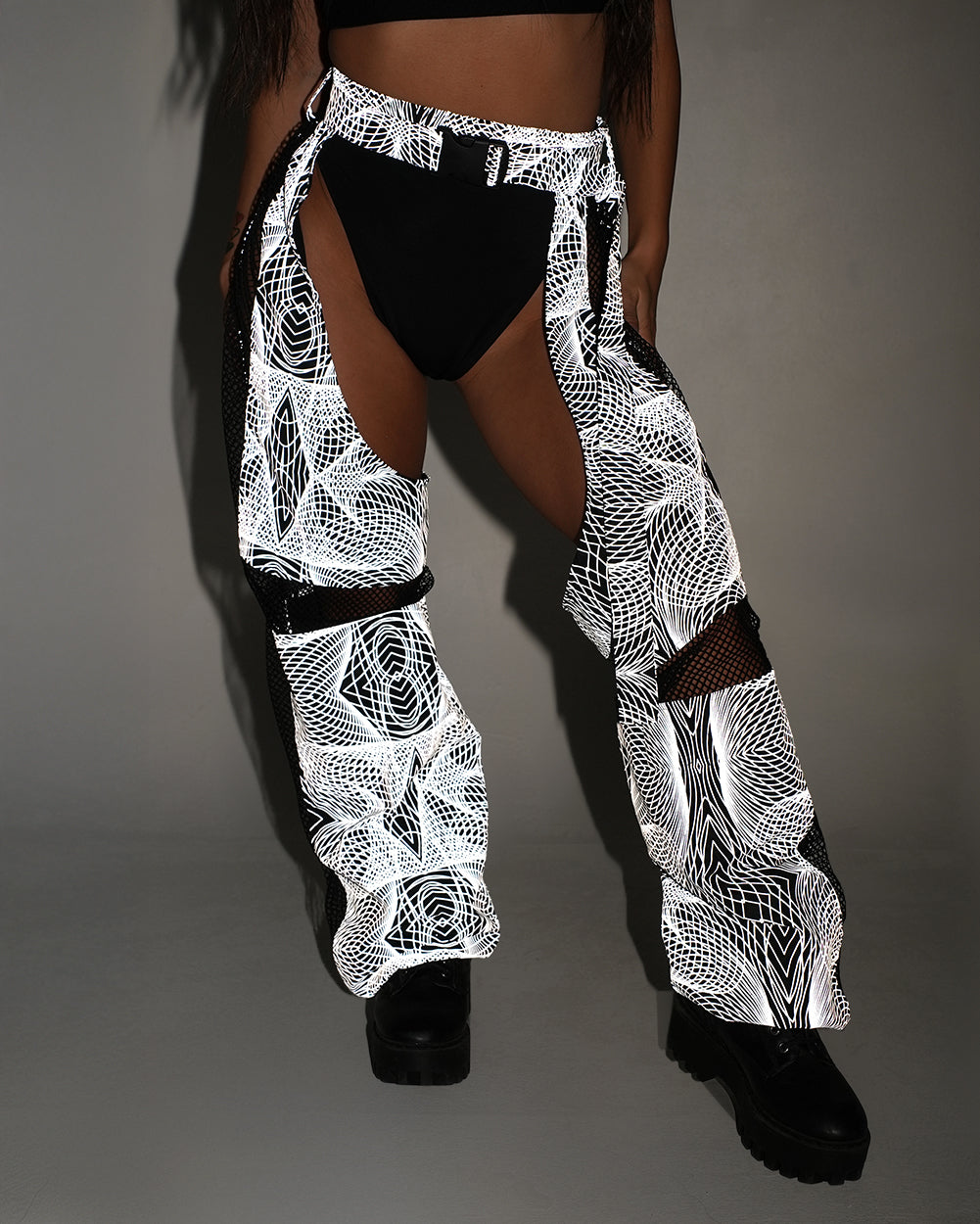 Flashbang Matrix Reflective Fishnet Chaps - Image 2