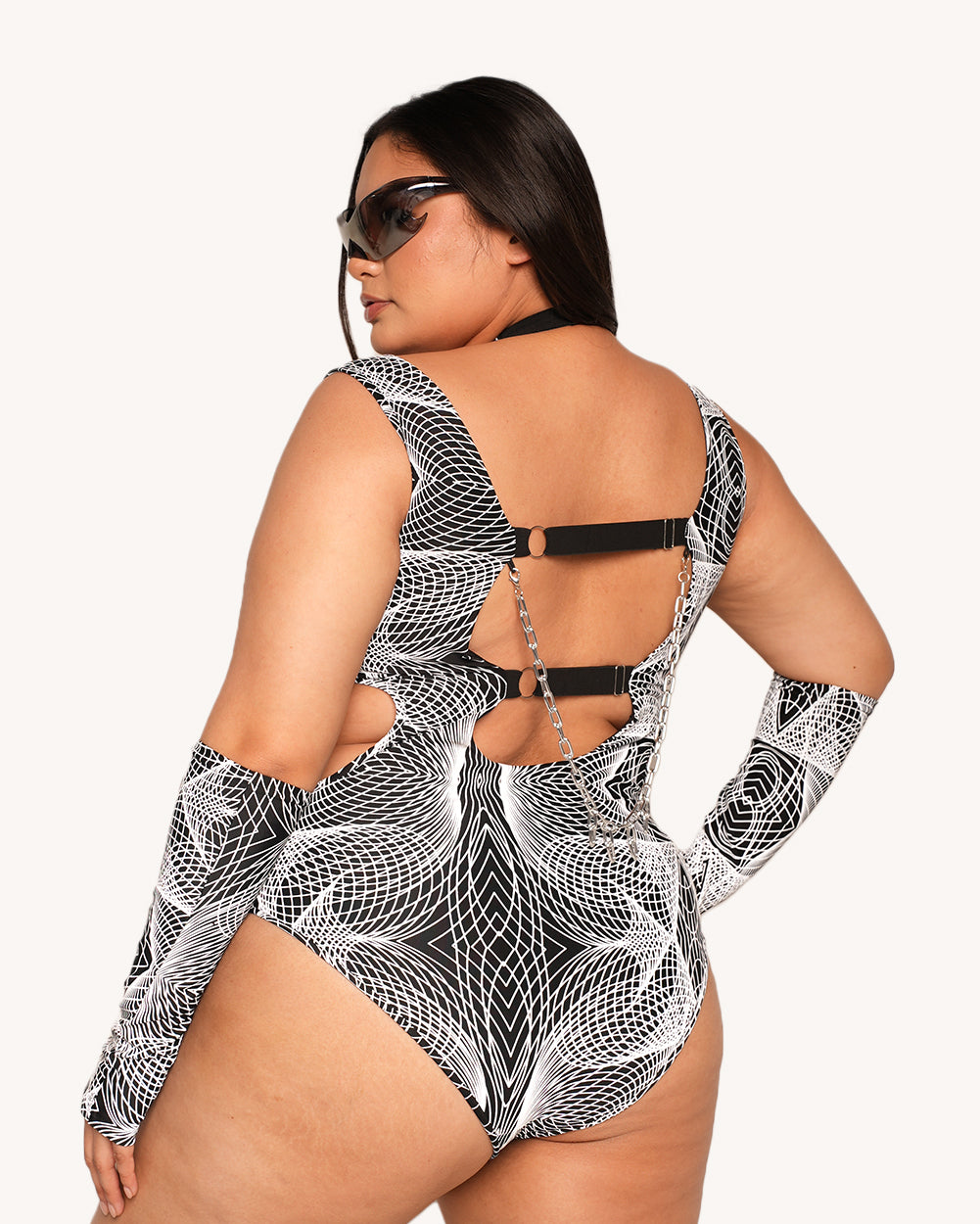 Flashbang Silver Reflective Bodysuit with Sleeves - Image 7