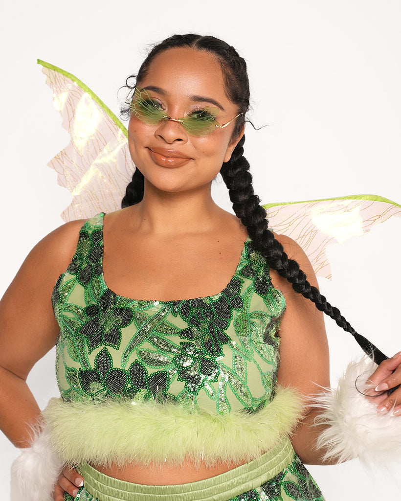 Forest Fairytale Marabou Top-Green-Curve1-Front--Cassie---1X