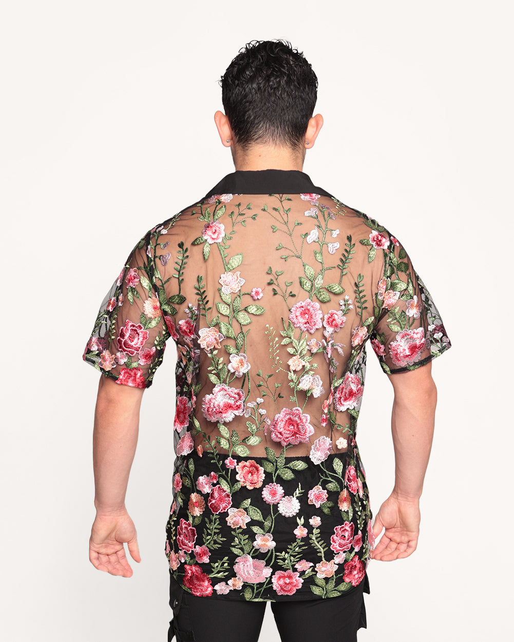 Forest Nymph Floral Camp Shirt-Black/Pink/White-Regular-Back--Eric2---L