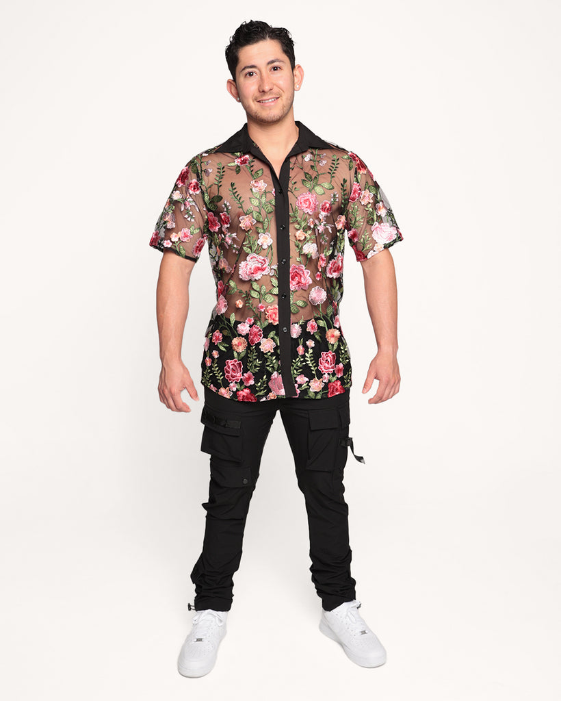 Forest Nymph Floral Camp Shirt-Black/Pink/White-Regular-Full--Eric2---L