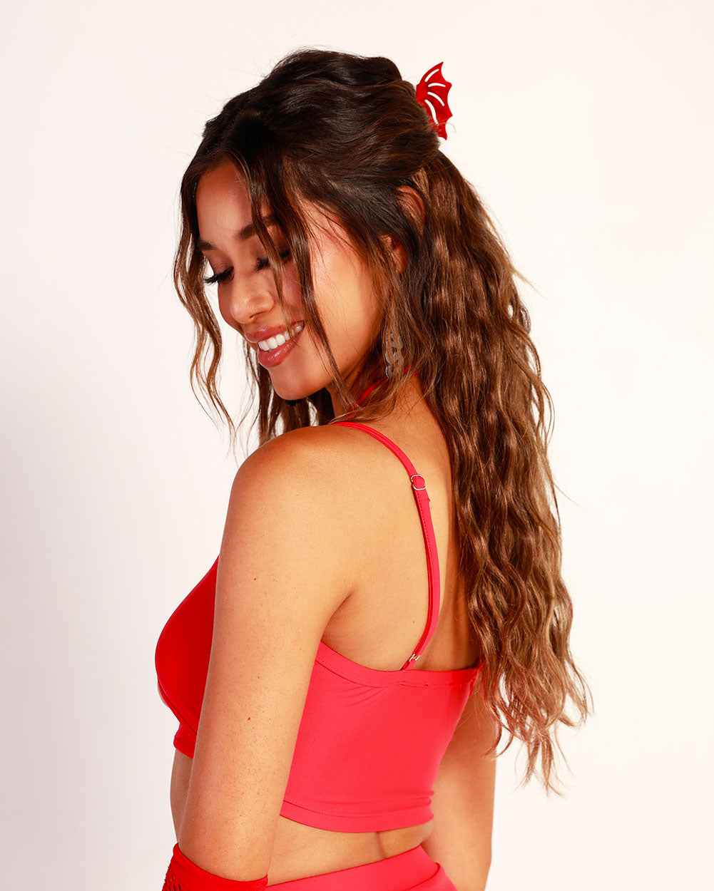 Fuego Fever Criss Cross Halter Top-Red-Back--Sami---S