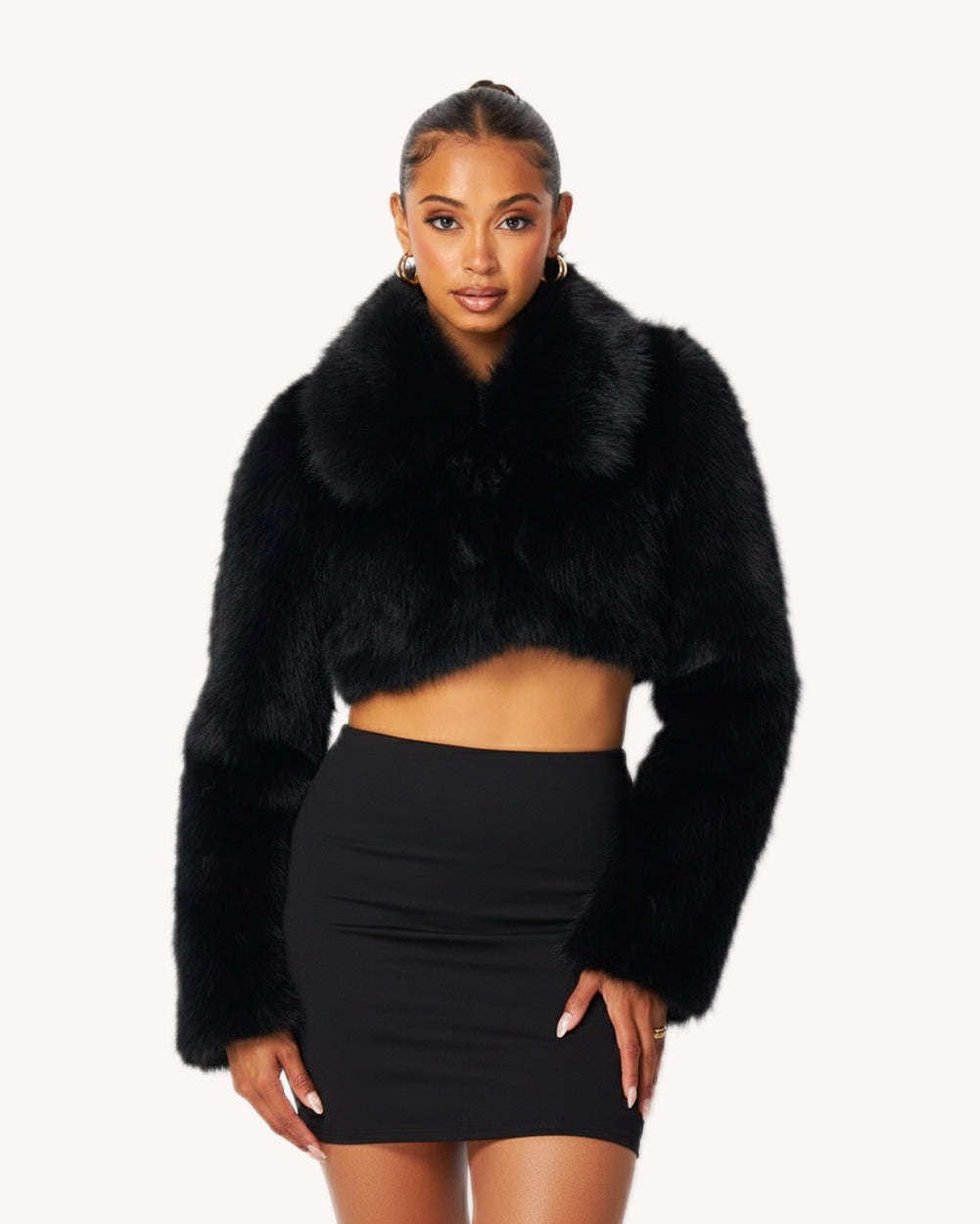 After Dark Cropped Fur Jacket - Image 34052360896695