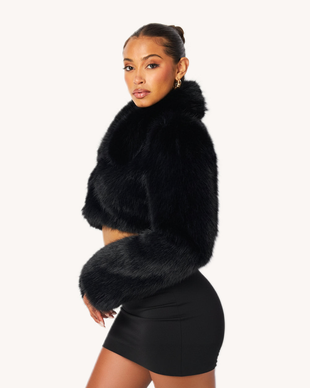 After Dark Cropped Fur Jacket - Image 1