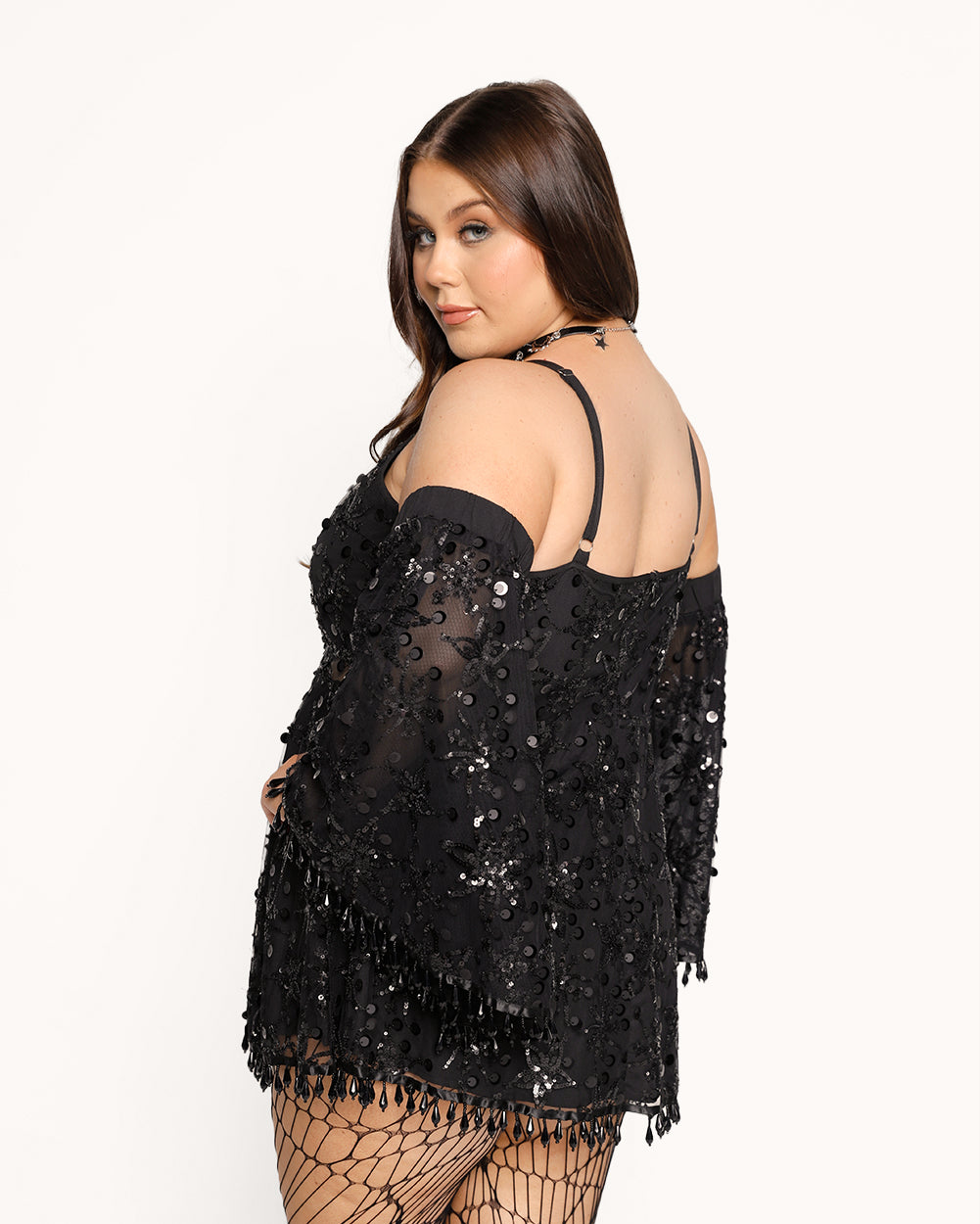 Glitter Ghoul Sequin Dress-Black-Curve1-Back--Milani---1X