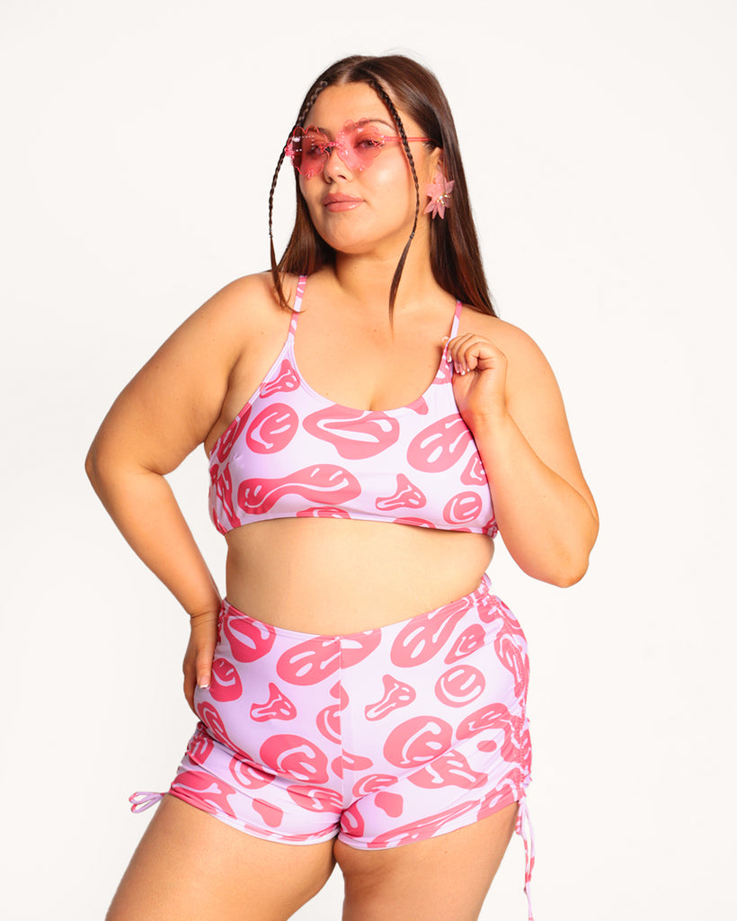 Good  Mood Smiley Curve Swim Set-Pink/White-Curve1-Front--Milani---2XL