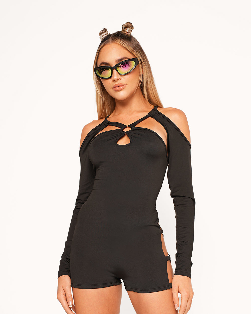 Good Times Romper-Black-Regular-Front--Liberty---S