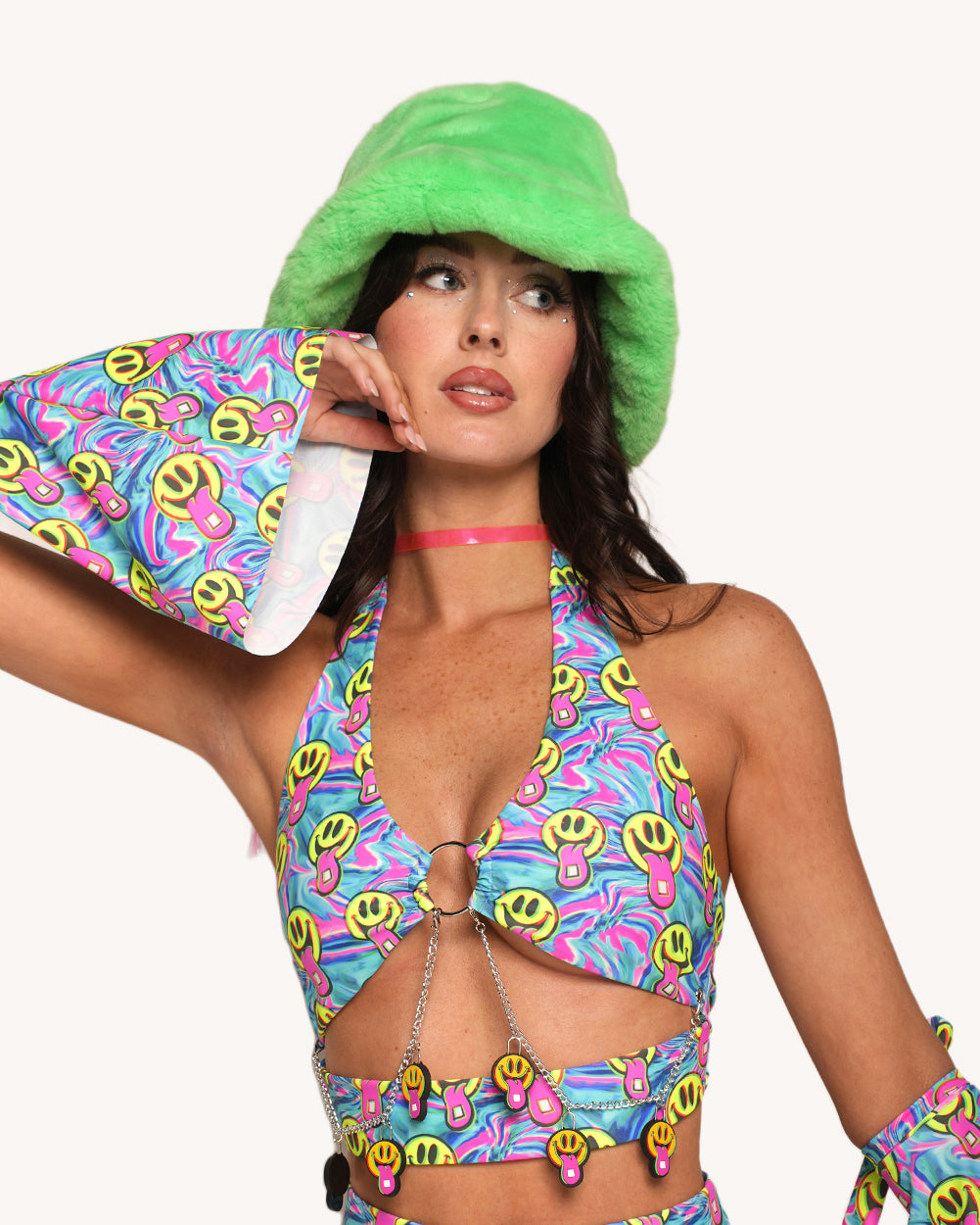 Happy Hour Halter Top with Sleeves - Image 35057779736759