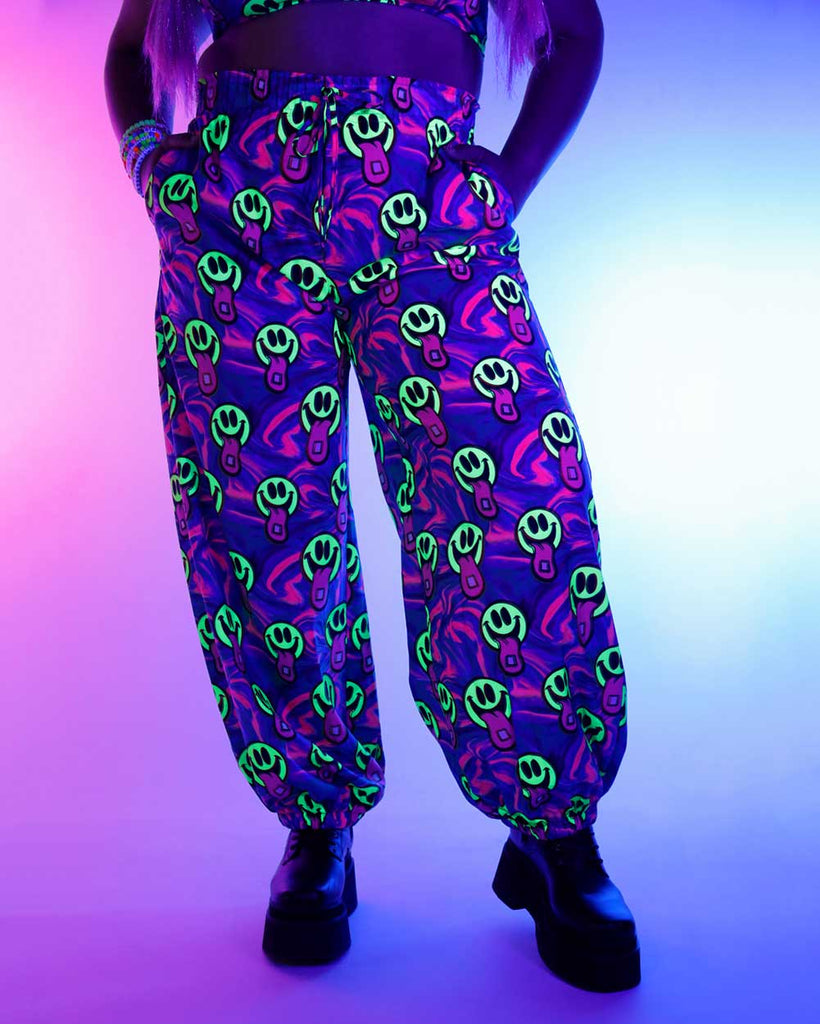 Happy Hour Harem Pants-Black/Blue/Pink-Curve1-UV--Silvia---1X