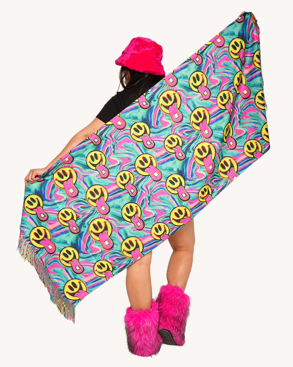 Happy Hour Acid Smiley Pashmina - Image 35012853694647