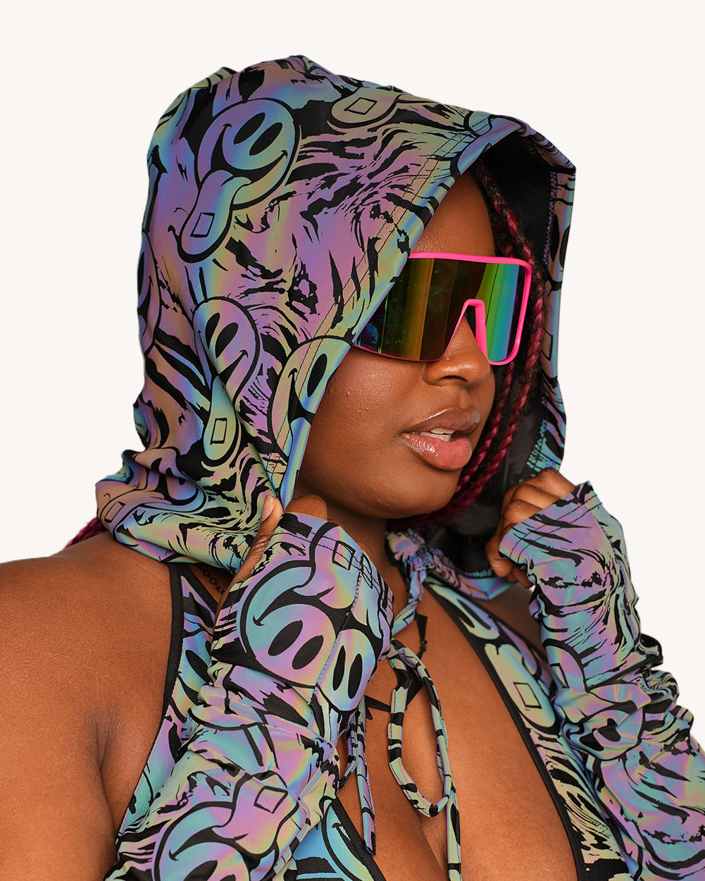 Happy Hour Rainbow Reflective Hood and Sleeves Set - Image 2
