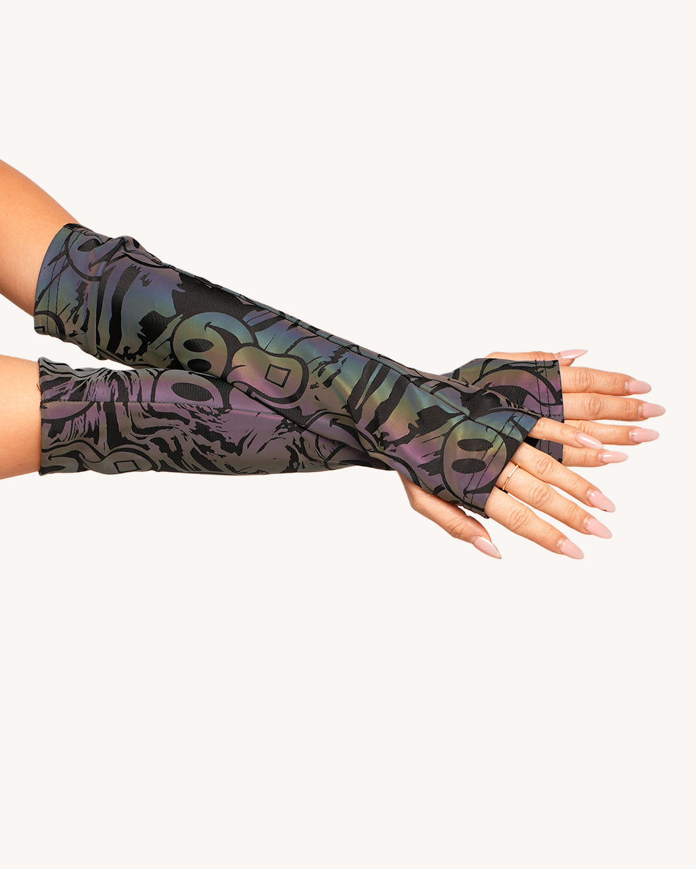 Happy Hour Rainbow Reflective Hood and Sleeves Set - Image 1