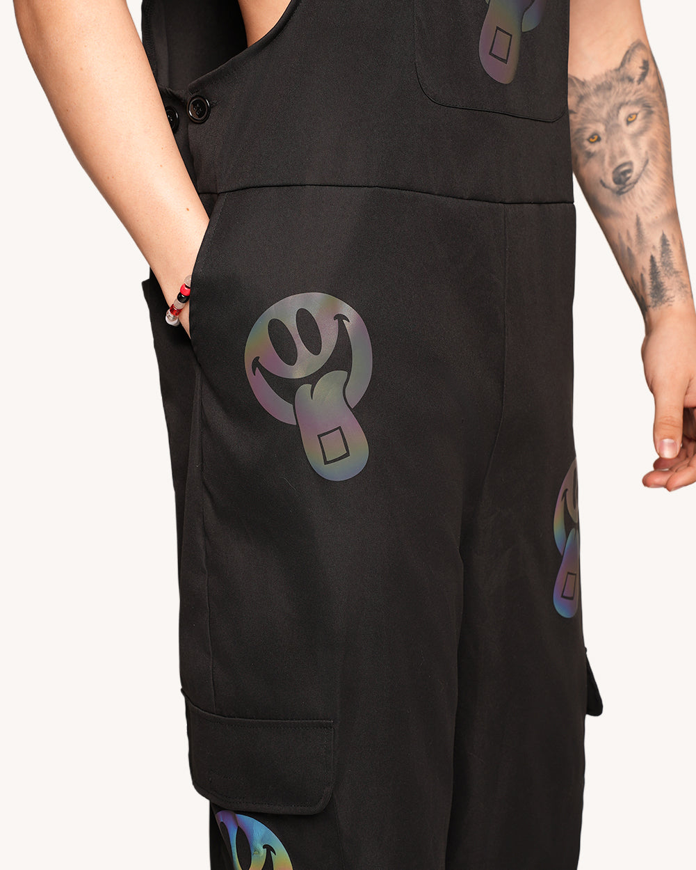 Happy Hour Rainbow Reflective Overalls-Men