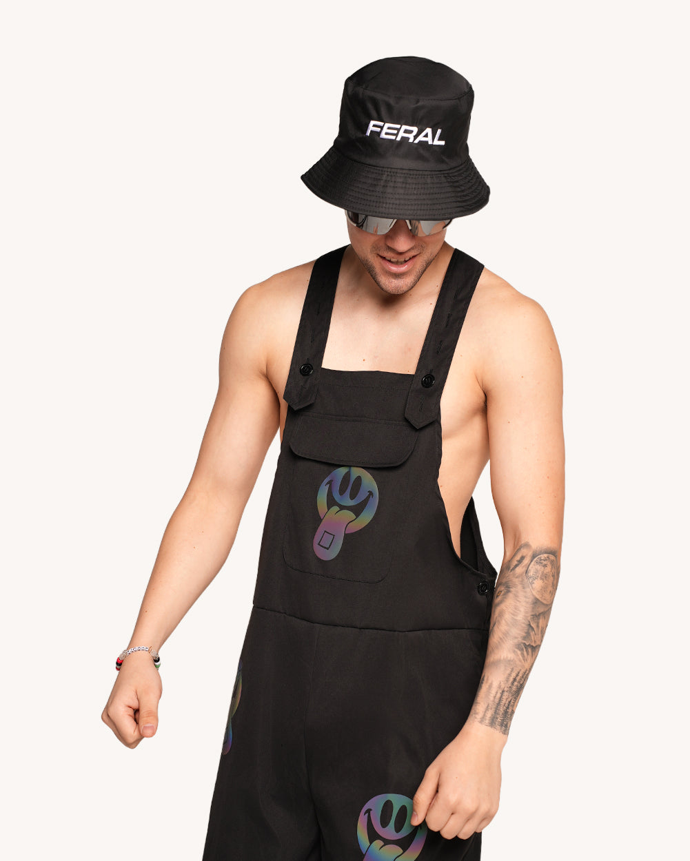 Happy Hour Rainbow Reflective Overalls-Men