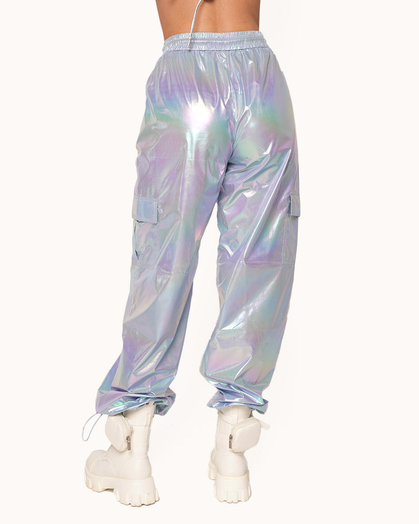 Heaven is a Hologram Iridescent Cargo Pants-Iridescent-Regular-Back--Sarah2---S