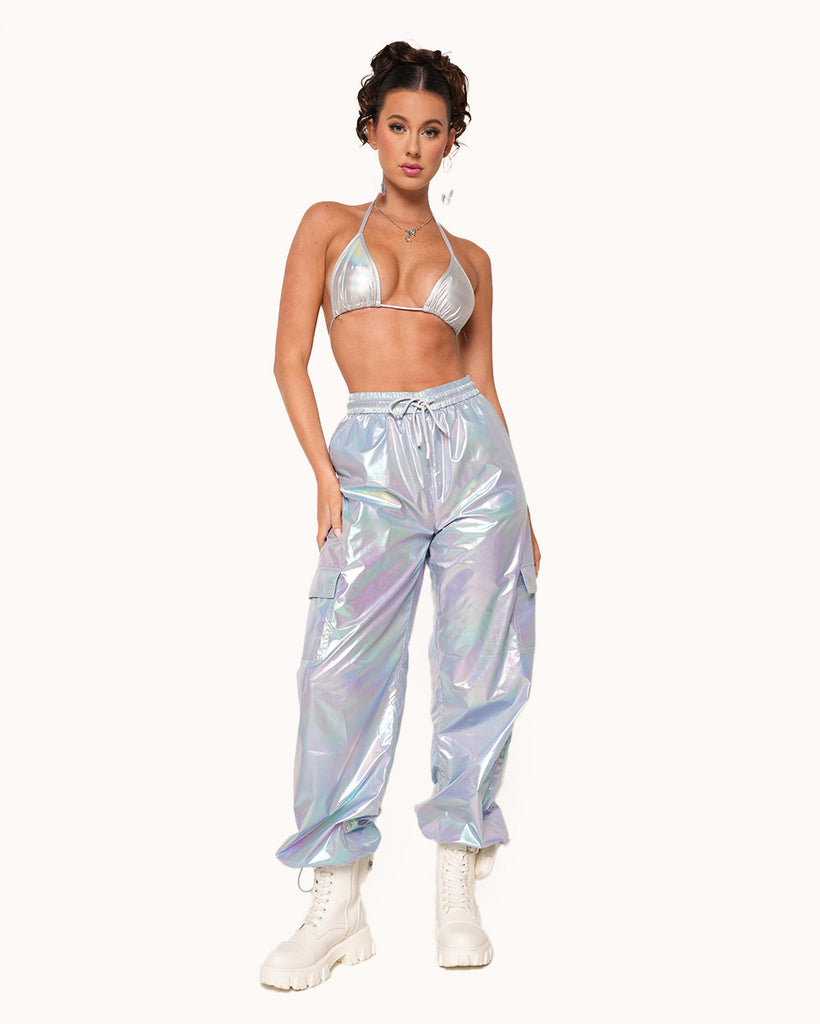 Heaven is a Hologram Iridescent Cargo Pants-Iridescent-Regular-Full--Sarah2---S