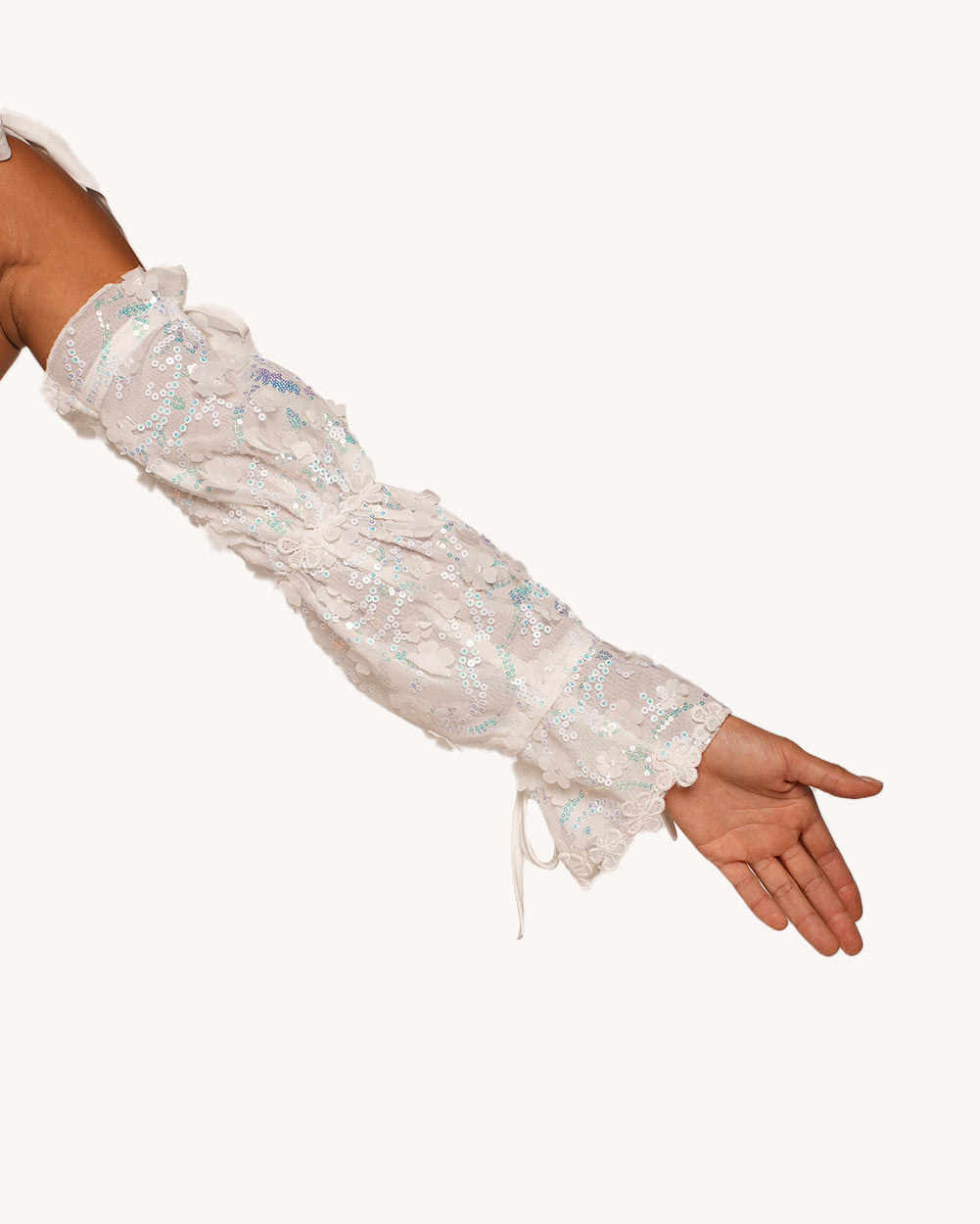 Heaven's Forever Floral Shoulder Tie Top with Sleeves - Image 32260641423543