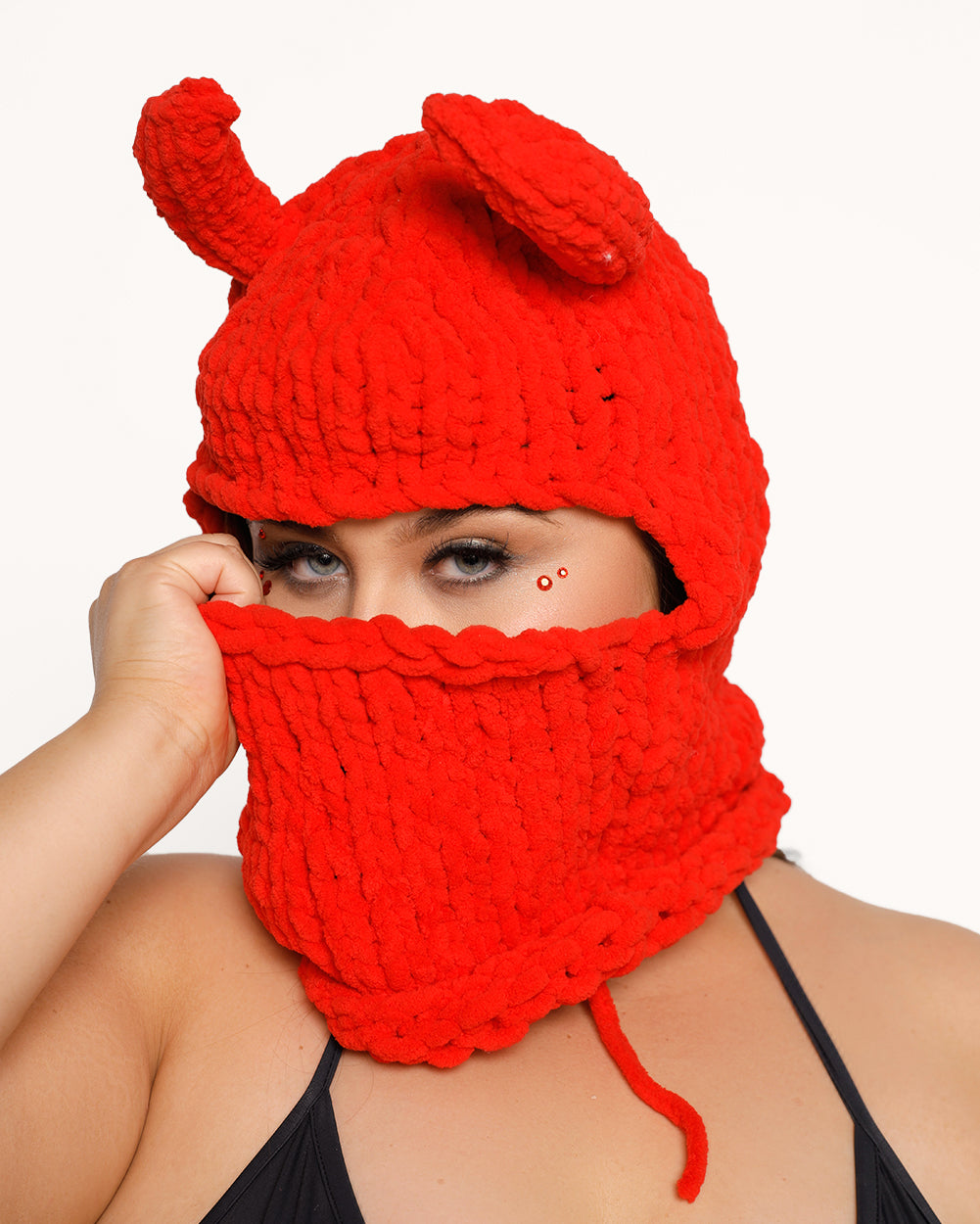 Hell's Angel Crochet Hat-Red-Curve1-Front 1--Milani---1X