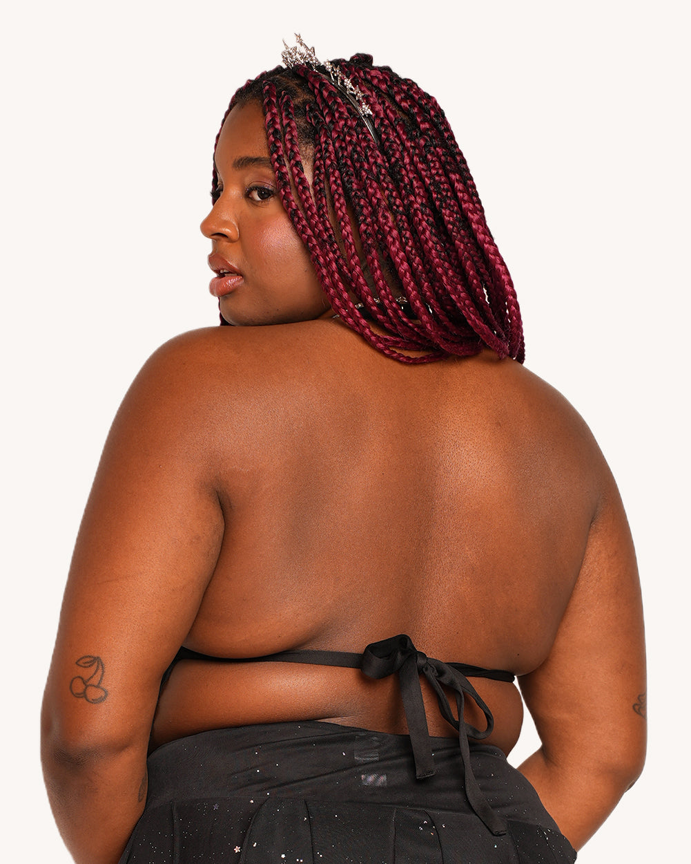 Holo Star Mesh Halter Ruffle Top - Image 4