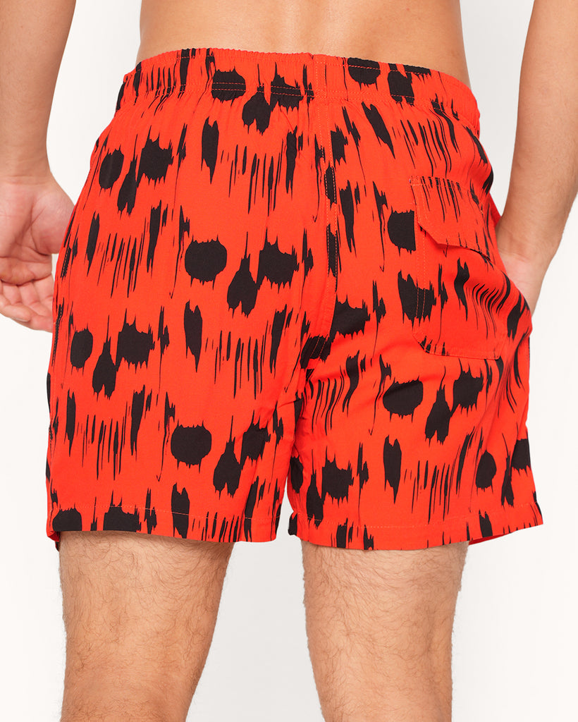 Horror House Men's Camp Shorts-Black/Red-Regular-Back--Jacob---L