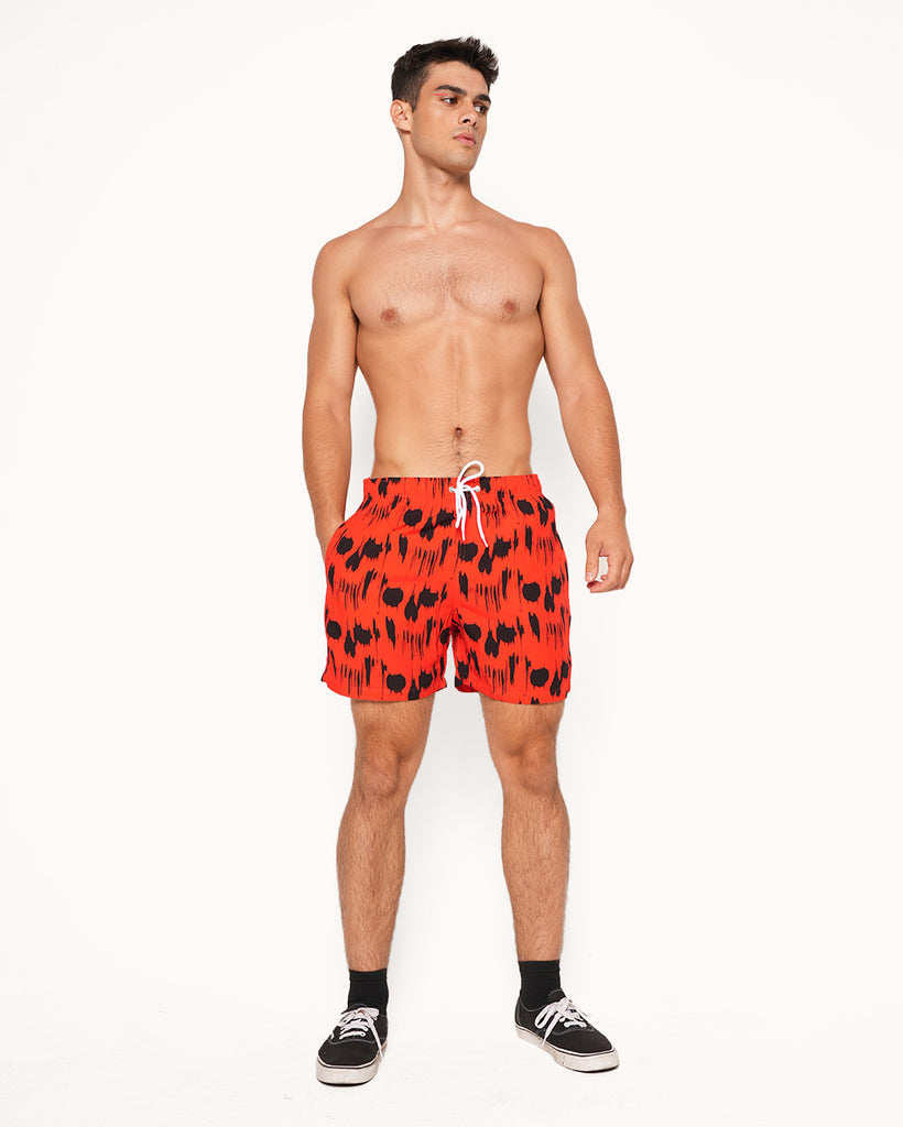 Horror House Men's Camp Shorts-Black/Red-Regular-Full--Jacob---L